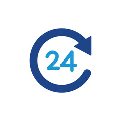 Poster - 24 hours icon, 24 hours sign vector 