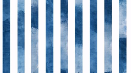 Poster - Indigo Watercolor Stripes: A seamless pattern of bold indigo watercolor stripes on a white background, perfect for minimalist design, branding, and textile projects.