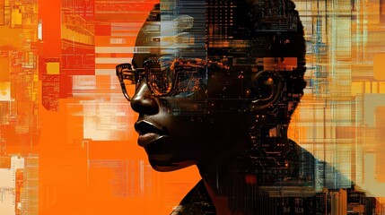 Poster - A woman's face is shown in a blurry