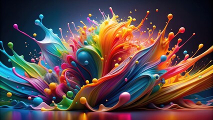 vibrant artistic splash motion template featuring colorful abstract shapes and lines, artistic, vibr