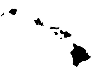 Wall Mural - High detailed illustration map - outline Hawaii State Map