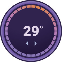 Poster - Round thermostat displaying 29 degrees celsius, providing precise temperature control for optimal comfort