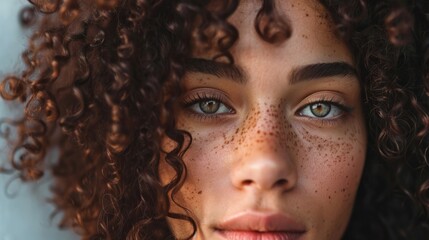 Wall Mural - woman with curly hair generative ai