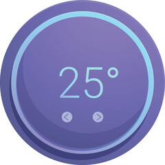 Poster - Round thermostat showing temperature in celsius displaying twenty five degrees with up and down arrows