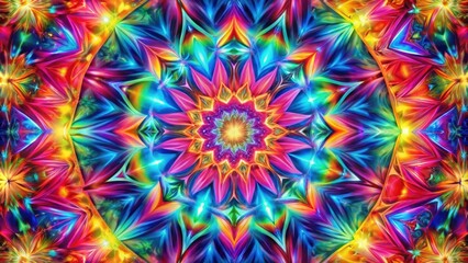 Poster - Vibrant abstract background with prismatic shapes and a kaleidoscope of colors , colorful, dynamic, lively, creative