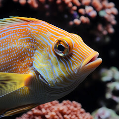 Sticker - coffinfish in aquarium