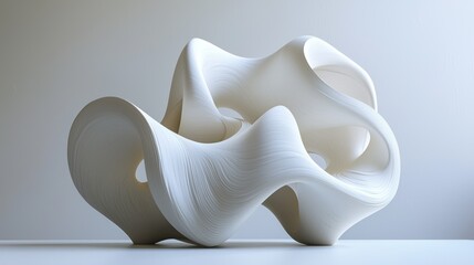 Wall Mural - Abstract White Sculpture Minimalist Design