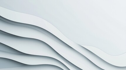 Poster - Abstract waves, layered monochrome texture on a grey background, flat design illustration