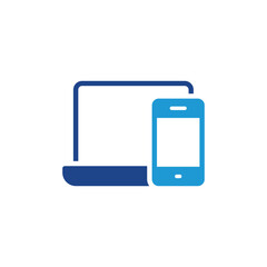 Poster - Responsive vector icon. laptop with smartphone icon