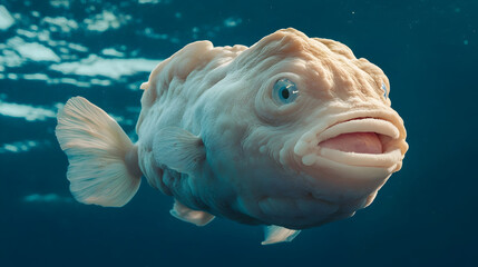 Wall Mural - a blobfish in the ocean