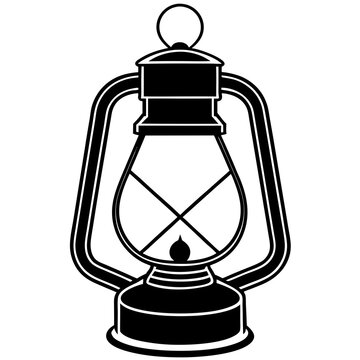  Kerosene lamp line art  VECTOR