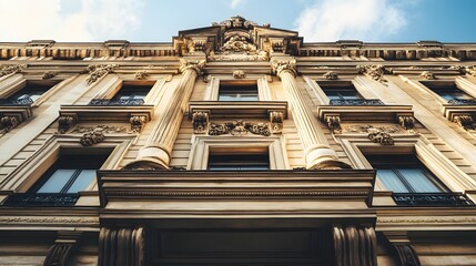 Ornate Facade of a Classic Building with Architectural Details