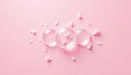 Wall Mural -  Elegant simplicity  Bubbles and pearls on a soft pink backdrop