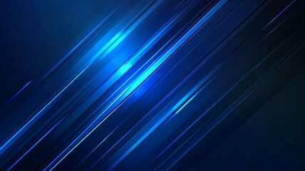 Poster - Dynamic blue lines creating a sense of motion and depth in a digital abstract design
