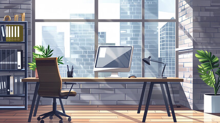 Poster - modern office background