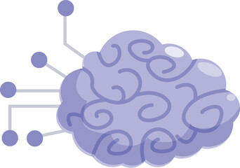 Poster - artificial intelligence brain connecting data system, neural network digital mind generating ideas