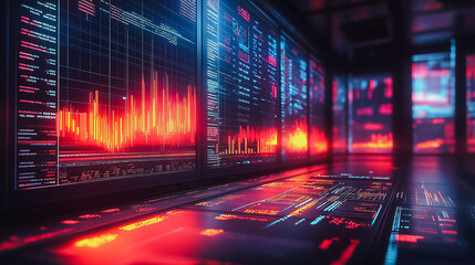Poster - A computer screen with a red line on it