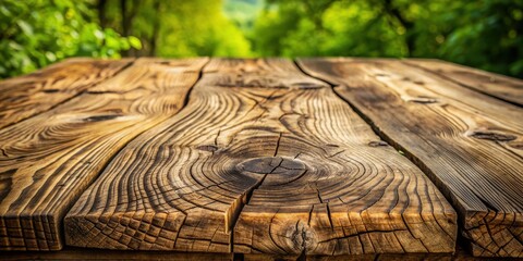 Rough old knotted wooden table with cracks and nature pattern , texture, background, vintage, rustic, timber, brown, rough surface