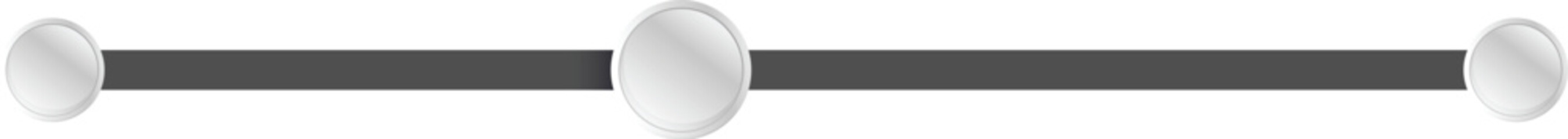 Poster - timeline infographic is showing three steps with silver buttons
