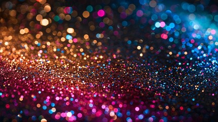 Wall Mural - Abstract Bokeh Background with Colorful Glitter and Lights