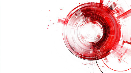 Dynamic red abstract illustration representing technology and innovation in modern design