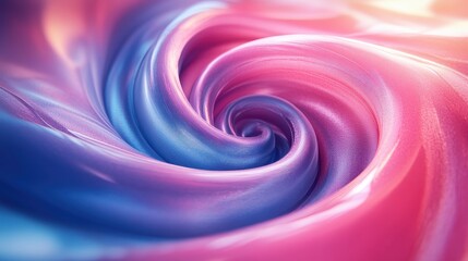 Canvas Print - cycle animation abstract spiral shapes rotating shiny pink blue metallic objects looping background