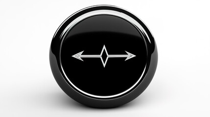 Poster - 3D Icon of a Target with a Flying Arrow in Minimalistic Black and White Glass Style. This sleek and modern design features a transparent glass target with a striking arrow in flight, 