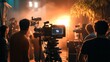 © Oulailux - A film production set with a diverse cast and crew working together to create a movie