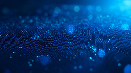 Poster - Blue abstract illustration depicting glowing particles on a textured background at night