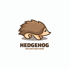 Wall Mural - Vector Logo Illustration Hedgehog Simple Mascot Style