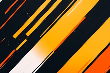 Abstract Diagonal Lines: A dynamic, high-contrast design featuring bold diagonal stripes in black, white, orange, and yellow. The lines create a sense of movement and energy, perfect for tech, sports,