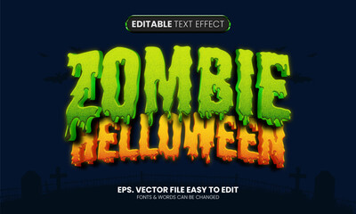 zombie halloween editable text effect