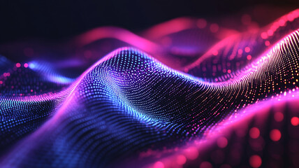 Poster - Colorful digital waves create a mesmerizing visual effect in a stunning abstract illustration