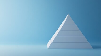 Poster - Abstract 3D cost structure pyramid on a clean surface, ample room for copy space