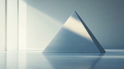 Poster - Abstract 3D cost structure pyramid on a clean surface, ample room for copy space