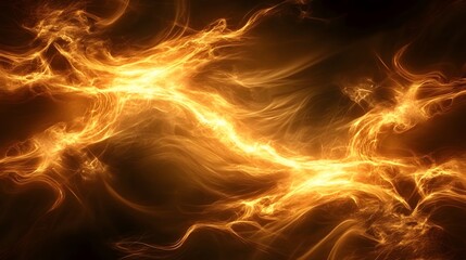 Poster - Abstract Golden Fire Flames Background