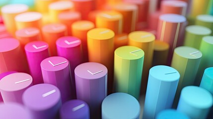 Poster - Business cost breakdown in a colorful 3D diagram, isolated with space for text.