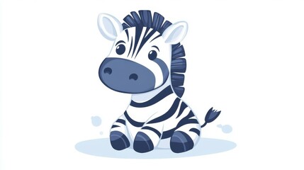 Canvas Print - Adorable baby zebra in watercolor style, perfect for adding charm to any nursery or childrens artwork.