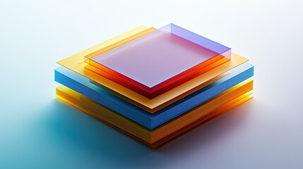 Poster - Colorful 3D business expense model showing sections and layers, with room for copy.
