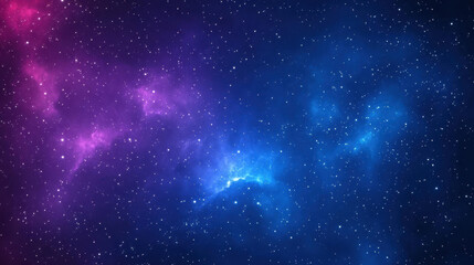 explore the vastness of a starry universe, where cosmic beauty blends with vivid hues of blue and pu