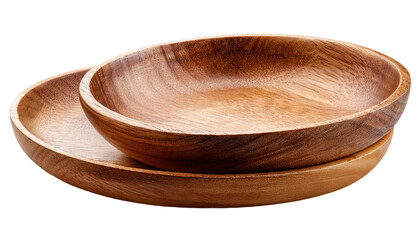 wooden bowl on white background