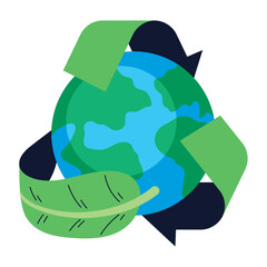 Poster - recycling arrows and earth planet