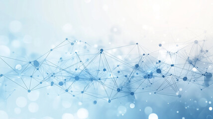 Fototapete - This artwork features a pattern of blue nodes connected by lines, suggesting a digital network