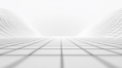 Poster - Abstract grid landscape with soft lighting and minimal detail evoking a serene atmosphere