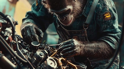 “Engine Guru: The Monkey Mechanic”