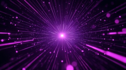 Poster - Purple Neon Light Streaks. Tech and Data Themes