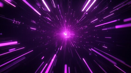 Poster - Purple Neon Light Streaks. Tech and Data Themes