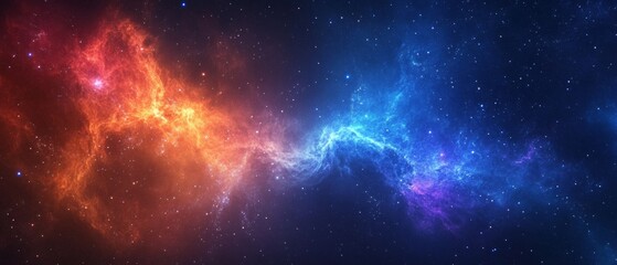Poster - Colorful Universe. Deep Blue and Starry View