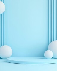 Poster - A minimalistic abstract light blue background is perfect for presenting products in a sleek and modern way.