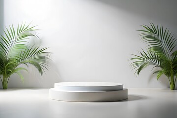 Wall Mural - photo minimal empty podium for product presentation on white background